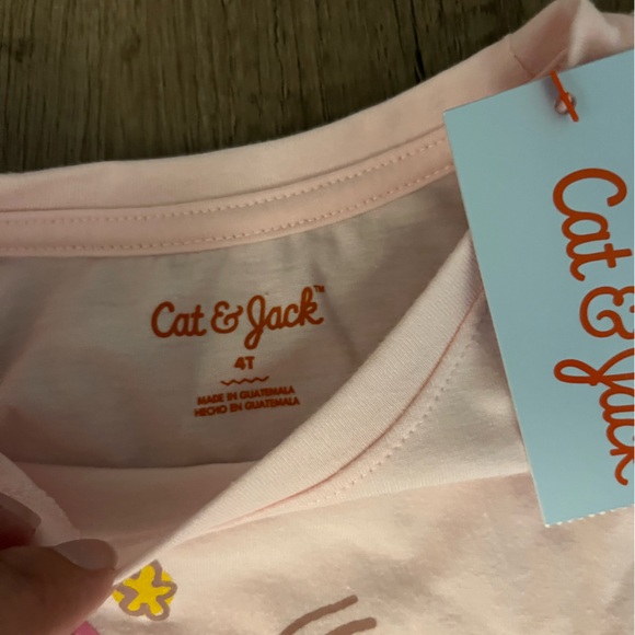 2/$8 Cat & Jack Pink Short Sleeve Tee Casual Comfort - Picture 3 of 4